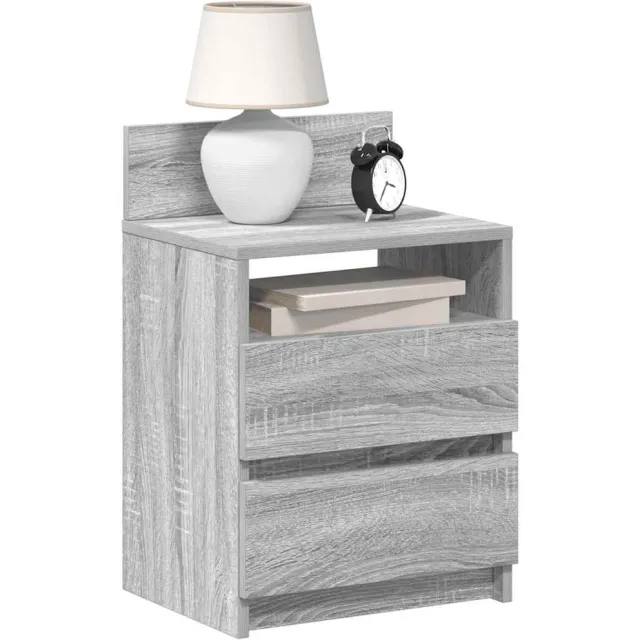 vidaXL Nachtkastjes 2 st met 2 lades 40x33x60 cm grijs sonoma eiken
