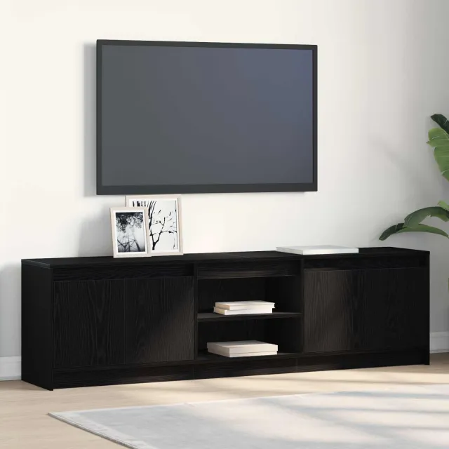 vidaXL TV Eenheden 2 st Zwart Bewerkt hout, foto 2