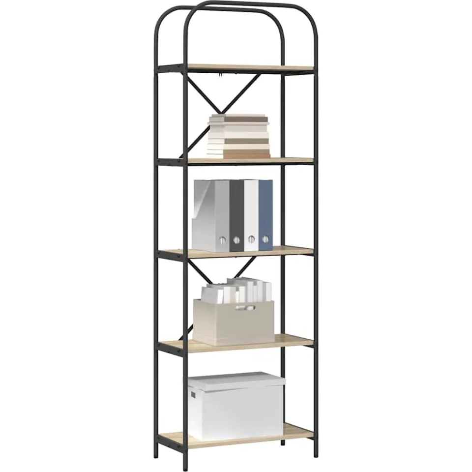 vidaXL Boekenkast 5-laags 60 x 30 x 183 cm Bewerkt hout Sonoma Eiken Bruin