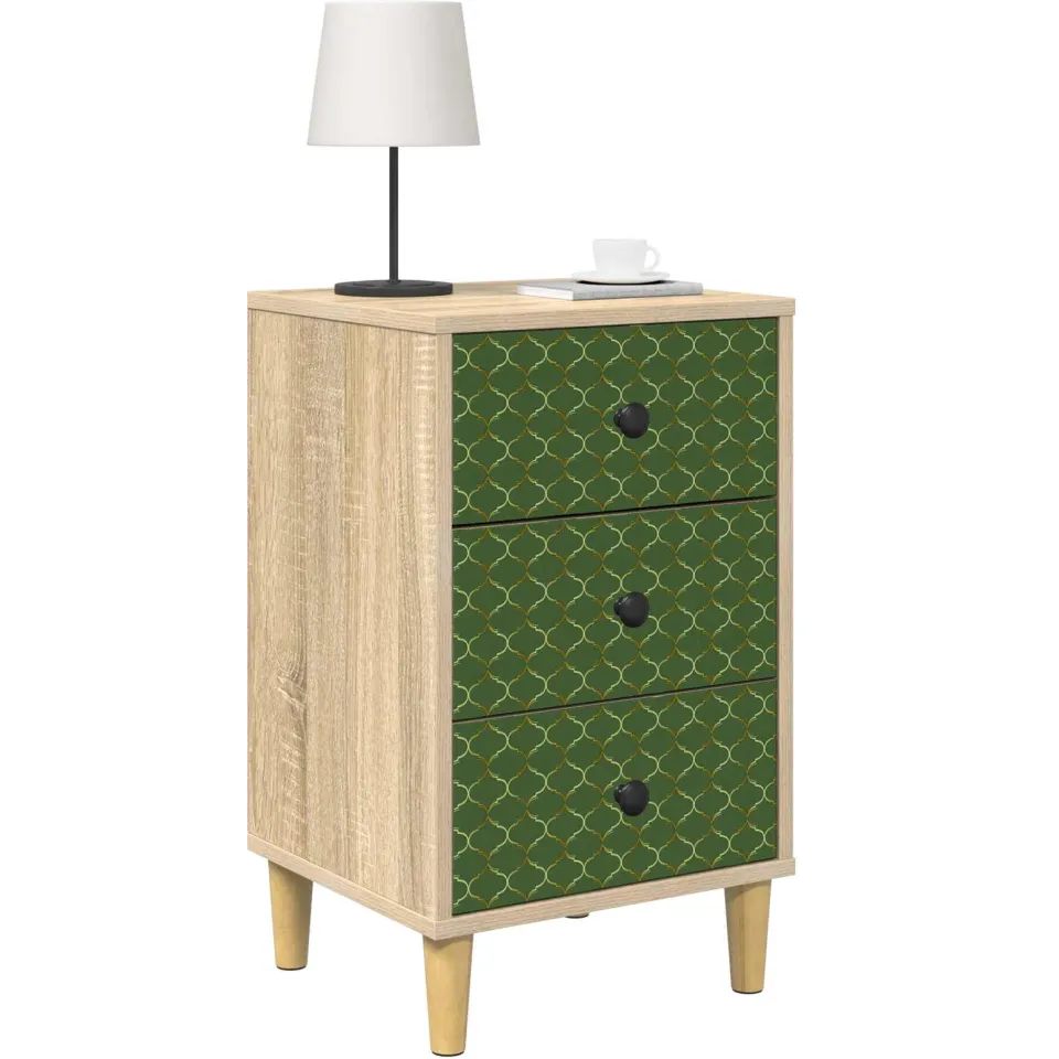 vidaXL Nachtkastje GELEEN 2 st Sonoma Eiken 36 x 33 x 60 cm Bruin