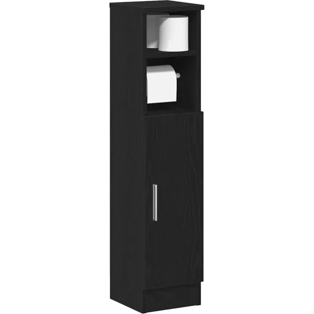vidaXL Badkamerkast met rolhouder 20,5x22x90 cm zwart