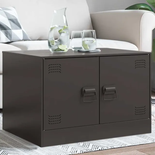 vidaXL Salontafel 67x50x44 cm staal zwart, foto 2