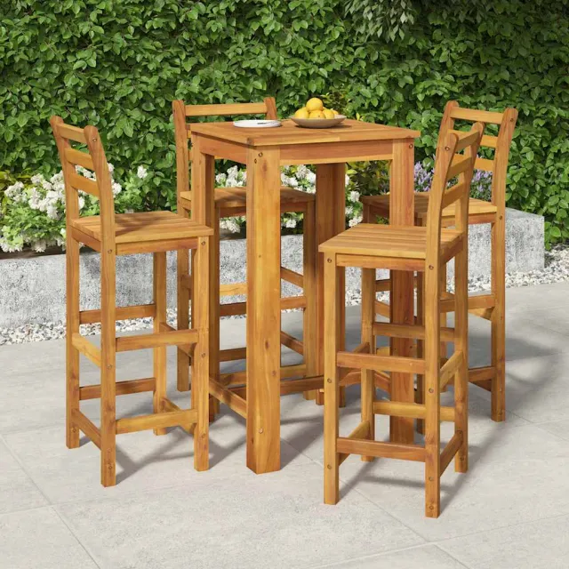 vidaXL 5-delige Tuinbarset massief acaciahout bruin, foto 2