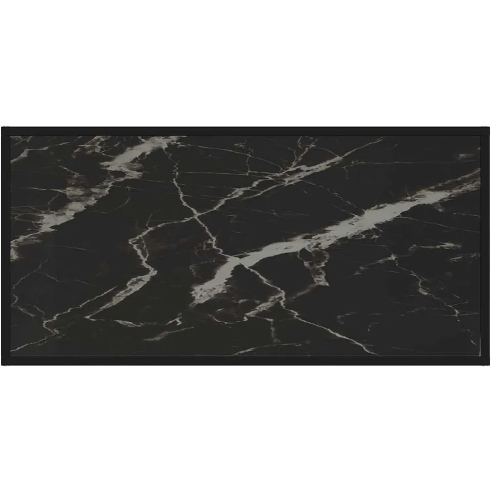vidaXL Salontafel 100x50x35 cm gehard glas zwart, foto 3