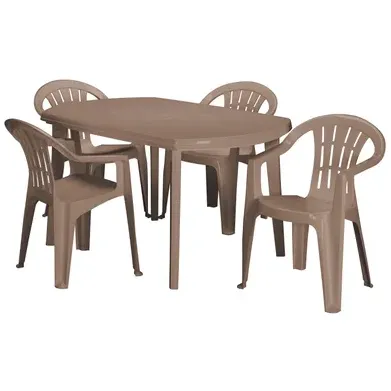 Jardin Tuintafel Elise Kunststof Cappuccino 137x90cm Taupe