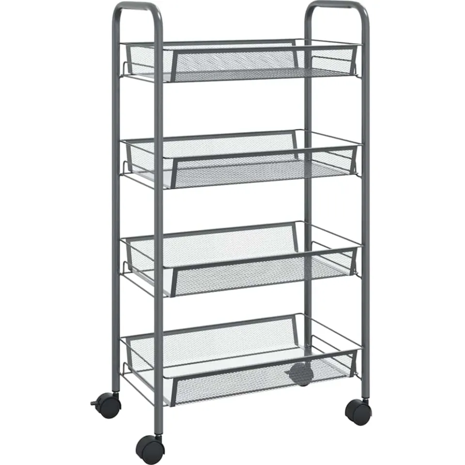 vidaXL Keukentrolley 4-laags 46x26x85 cm ijzer grijs, foto 3