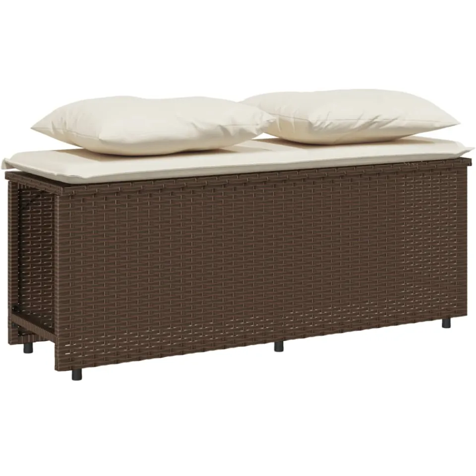 vidaXL 3-delige Tuinset met kussens poly rattan bruin