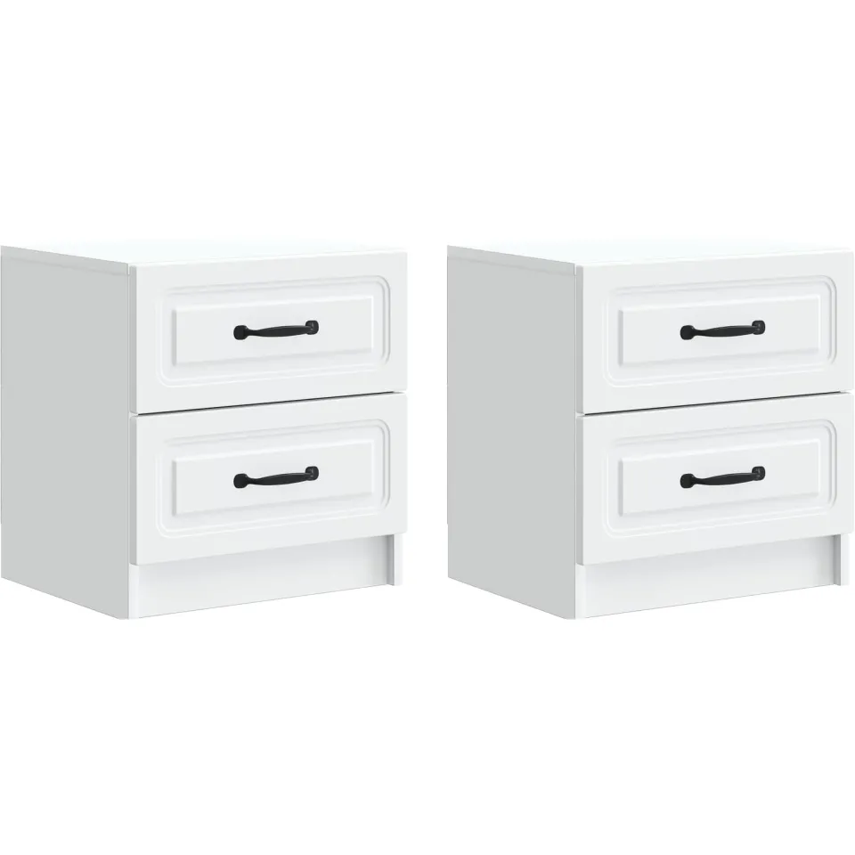 vidaXL Nachtkastje 2 st Wit 43 x 34,5 x 44,5 cm Bewerkt hout