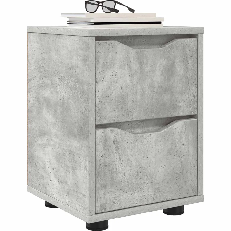 vidaXL Nachtkastjes 2 st Beton Grijs 30,5 x 30 x 43 cm Bewerkt hout