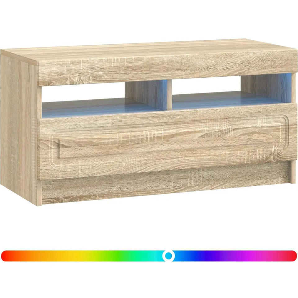 vidaXL LED tv-meubel Sonoma Eiken Bewerkt hout, foto 2