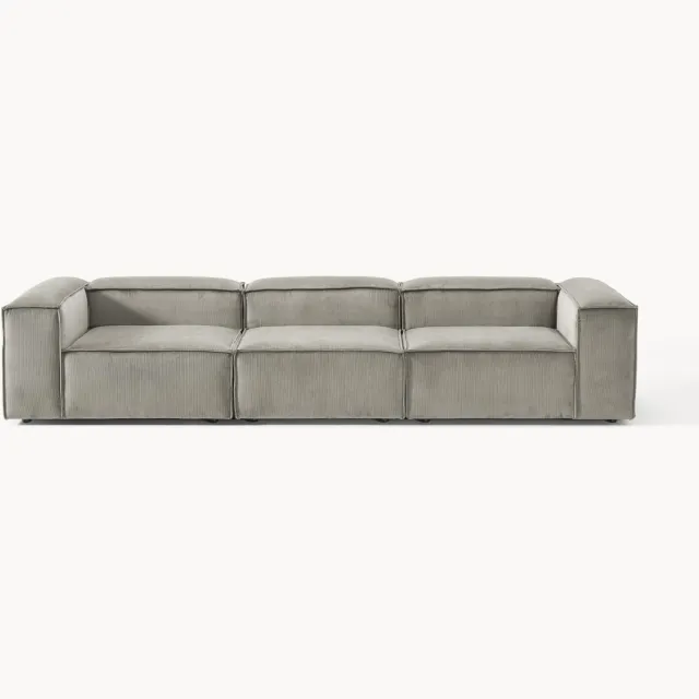 Westwing Collection Modulaire bank Lennon (4-zits) van corduroy Grijs