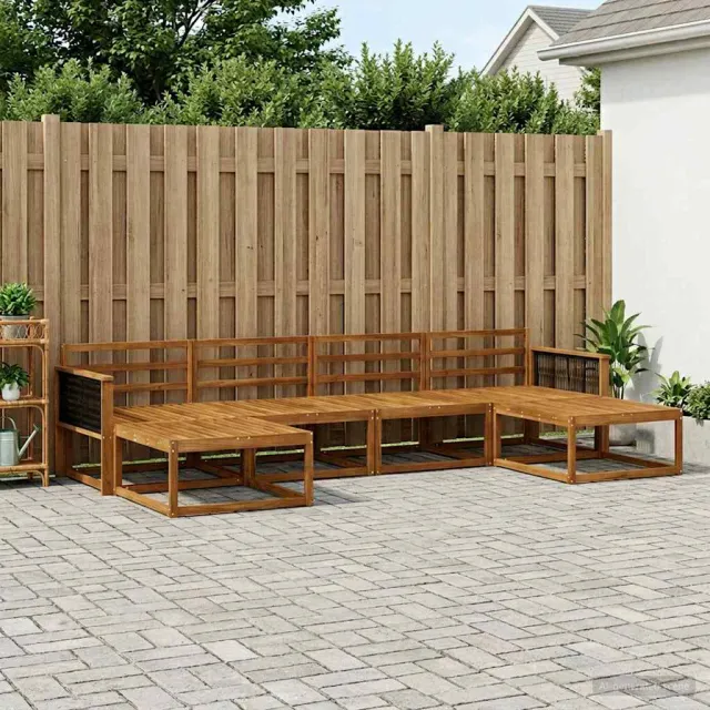 vidaXL Buiten bankenset 6 st 6-zits Naturel Massief Acaciahout