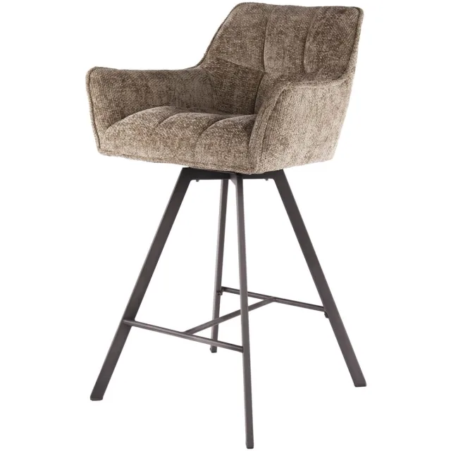Giga Living Giga Meubel Barstoel Raster - Champagne - Draaibaar - Zithoogte 69cm - Set van 2