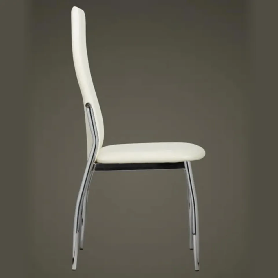 vidaXL Eetkamerstoelen 6 st kunstleer wit, foto 4