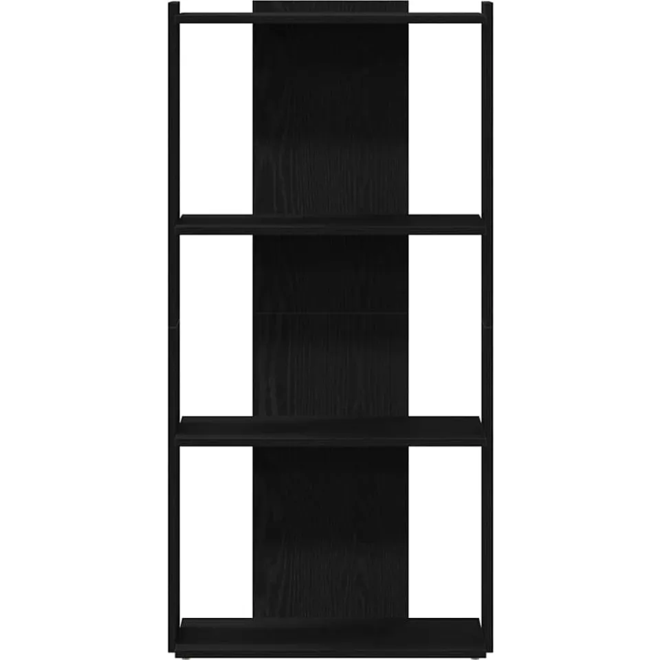 vidaXL Boekenkast 3-laags 60x30x120 cm bewerkt hout zwart, foto 3