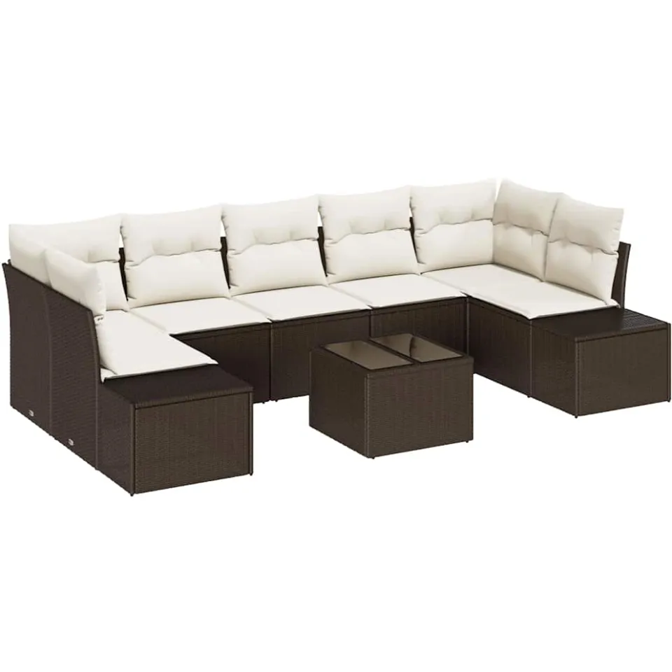 vidaXL Tuin Sofa Set 8 st Bruin poly rattan, foto 4