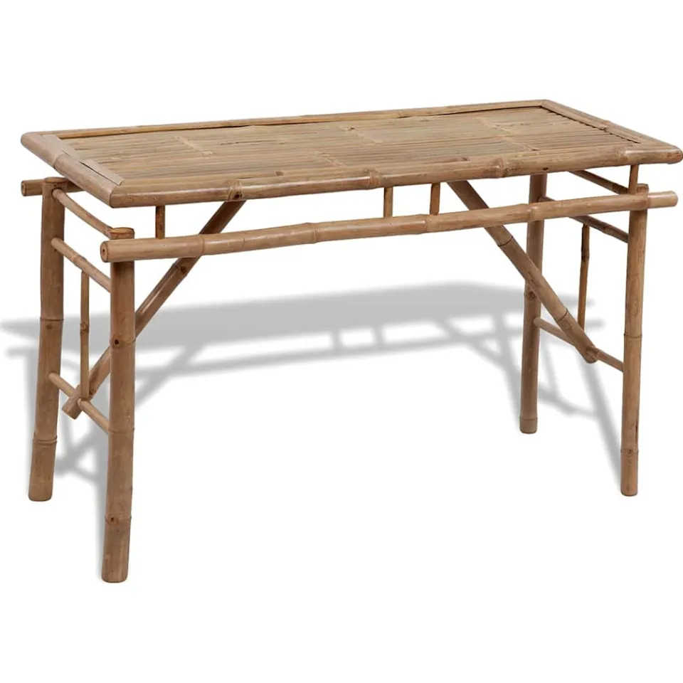 vidaXL Biertafel met 2 bankjes 100 cm bamboe Bruin