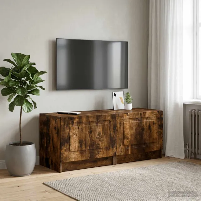 vidaXL Tv-meubel Gerookt eiken Bewerkt hout Bruin