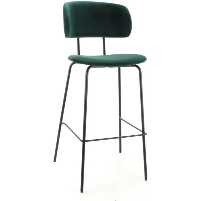 Workliving Barkruk Hoog Bo RS - Velvet Teal - 82 CM Earth Teal