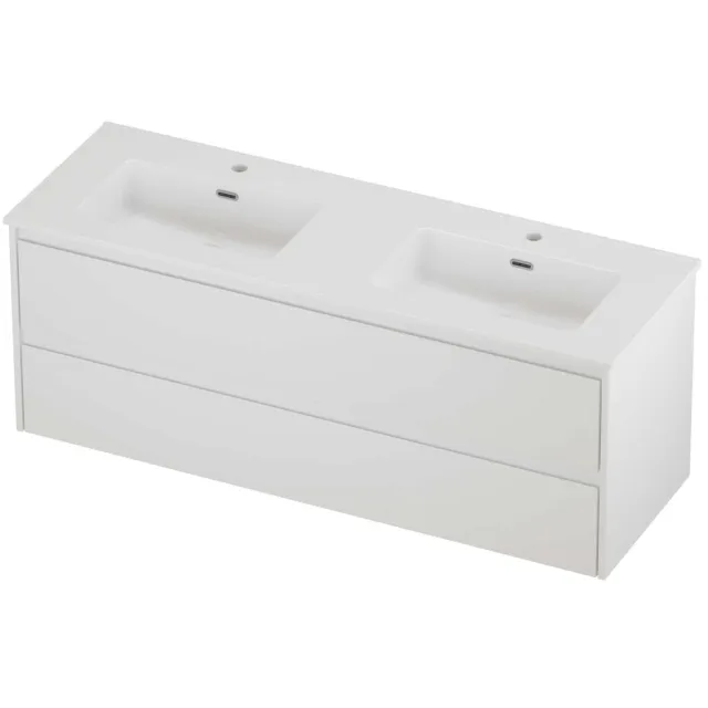 Proline Tribute Badmeubelset Porselein Elegant Dubbel 140x46x54 cm Glans Wit Mat Wit
