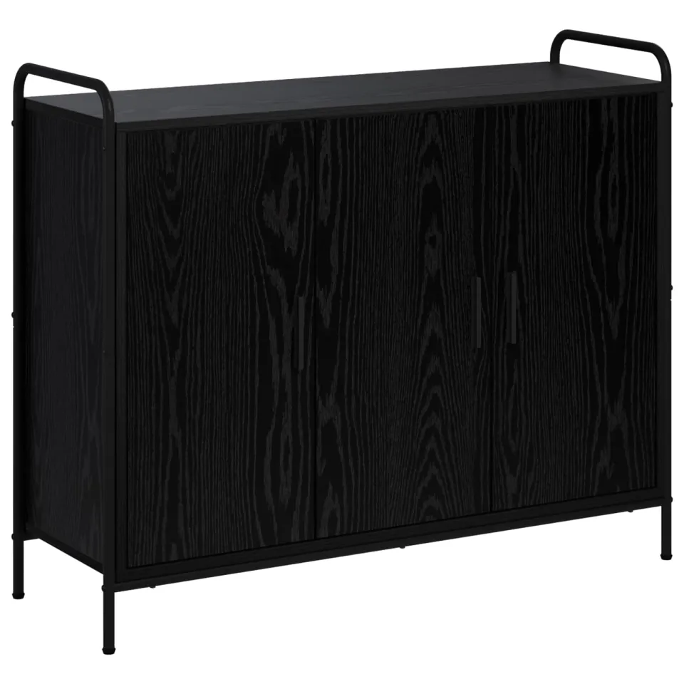 vidaXL Dressoir Zwart eiken 97 x 33 x 81 cm Bewerkt hout, foto 3
