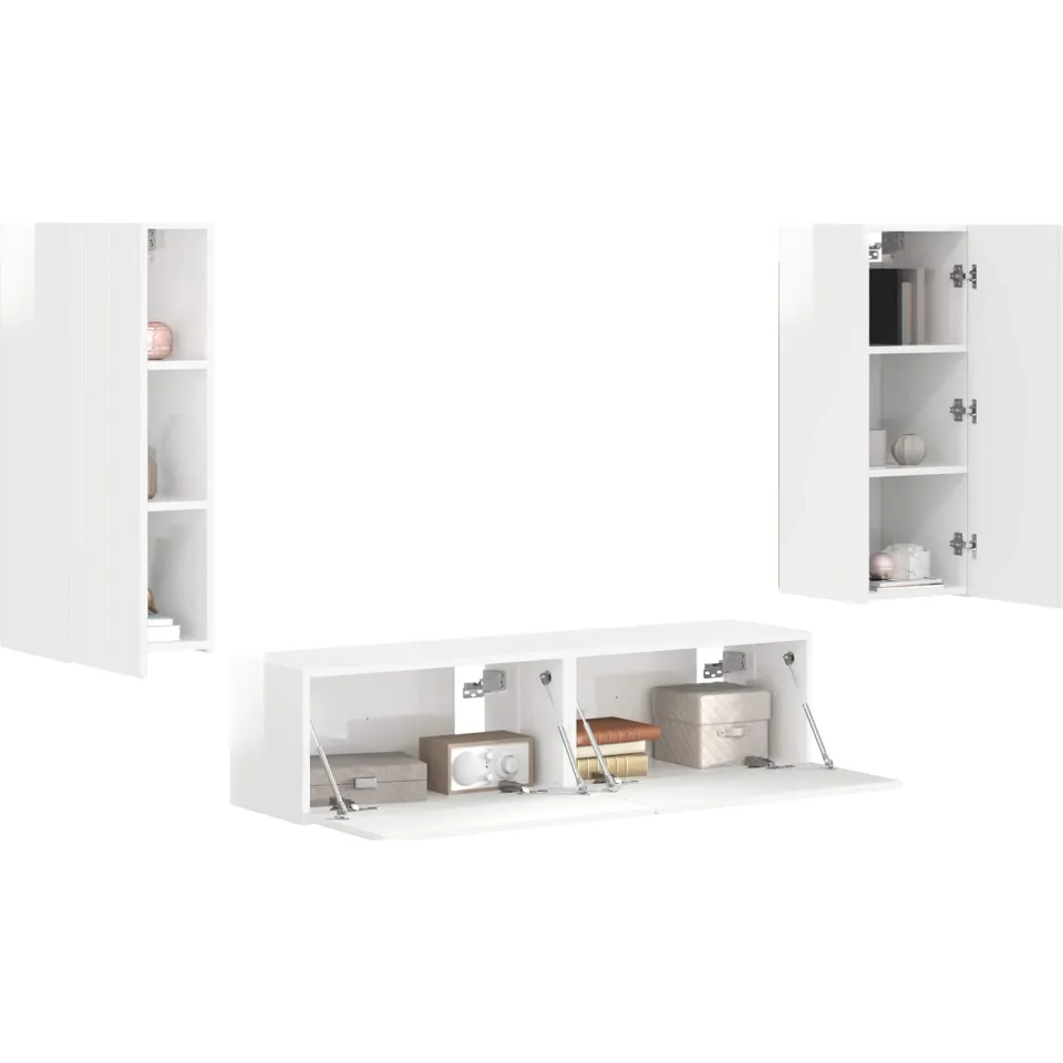 vidaXL Tv-meubelset 2 st 30 x 31 x 80 cm Hoogglans wit