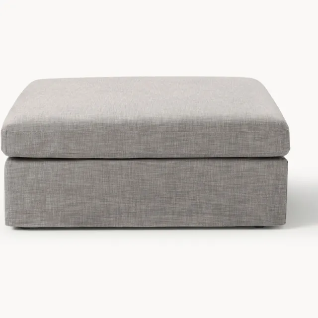 Westwing Collection Voetenbank Russell met afneembare hoezen Grijs