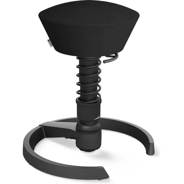 AERIS SWOPPER ergonomische kruk - glijdoppen - microvezel - zwart Zwart / Zwart / Zwarte veer