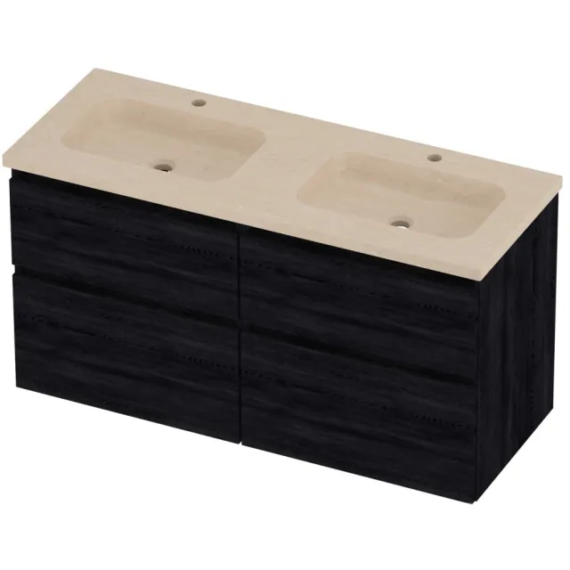 Proline Rollo Badmeubelset Hardsteen Elegant 120x46x62 cm Sand Stone Black Oak Eiken