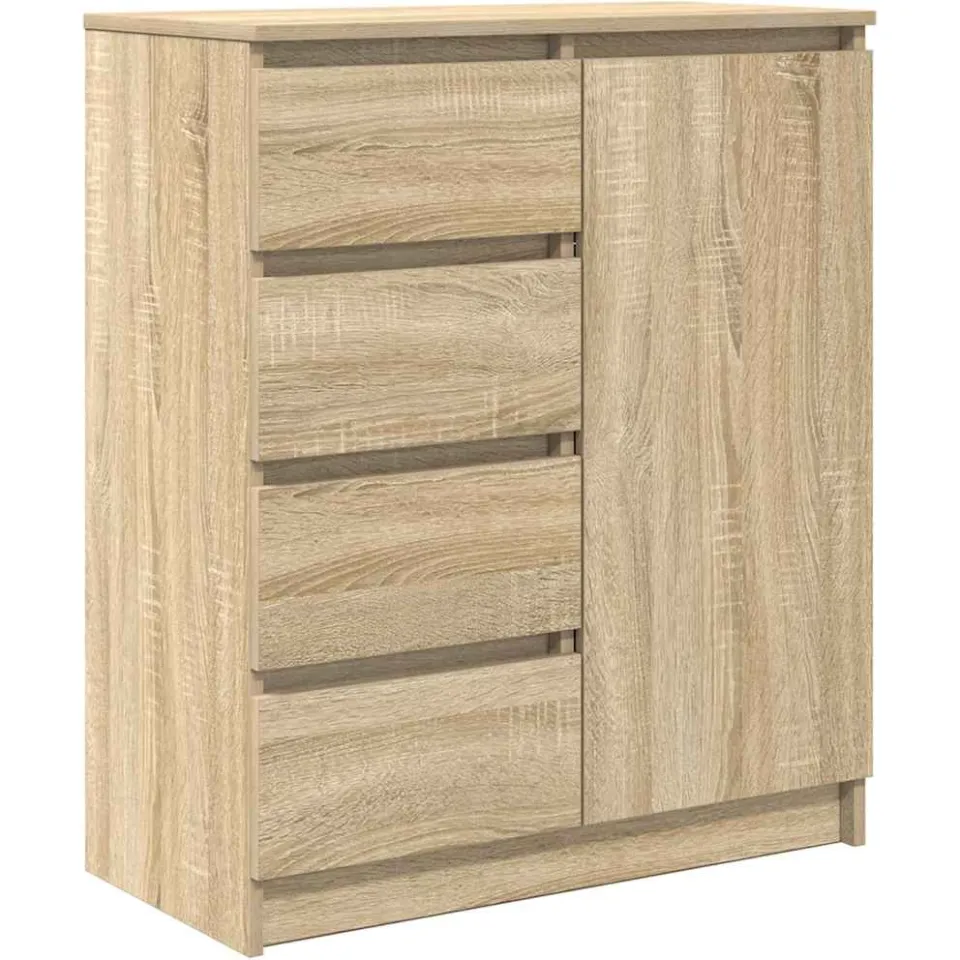 vidaXL Dressoir met lades 71x35x84 cm spaanplaat sonoma eikenkleurig Bruin