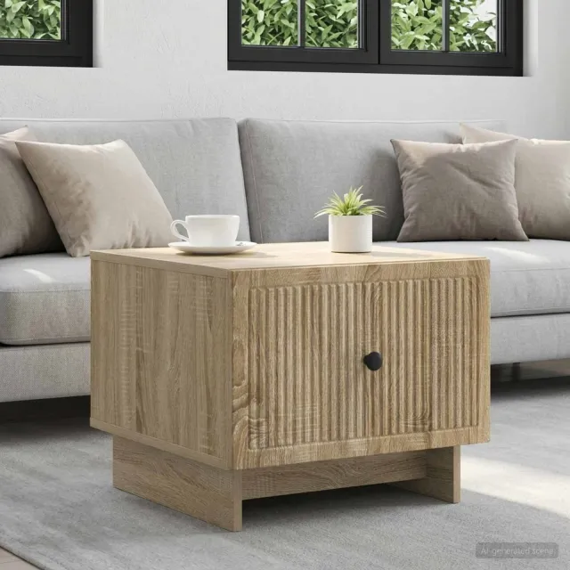 vidaXL Salontafel Sonoma Eiken 49 x 50 x 40 cm Bewerkt hout, foto 2