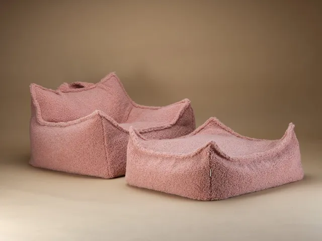 Wigiwama Teddy Square Ottoman / Poef - 80x70x50cm - Guava Pink Roze