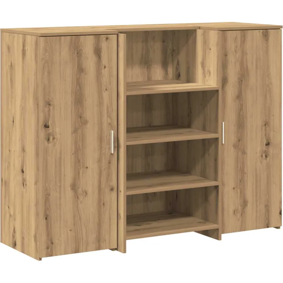 vidaXL Receptiebalie 135x50x103,5cm bewerkt hout artisanaal eikenkleur, foto 3