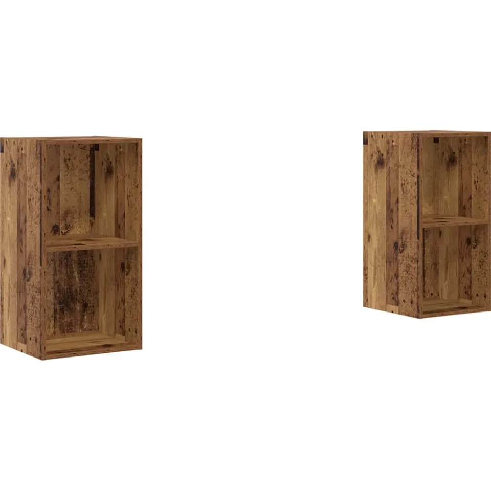 vidaXL Tv-meubelset 2 st 37 x 37 x 72 cm Oud Hout Bruin