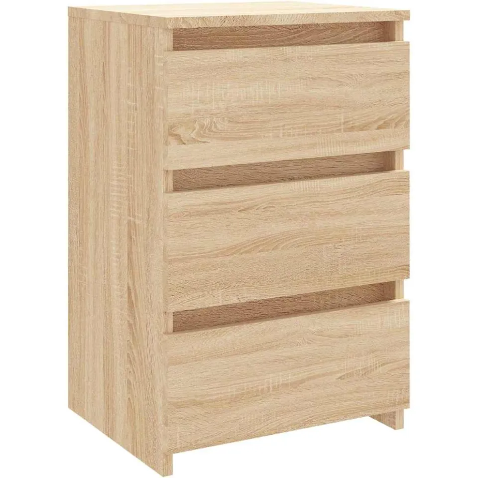 vidaXL Nachtkastje 40x35x62,5 cm bewerkt hout sonoma eikenkleurig Bruin