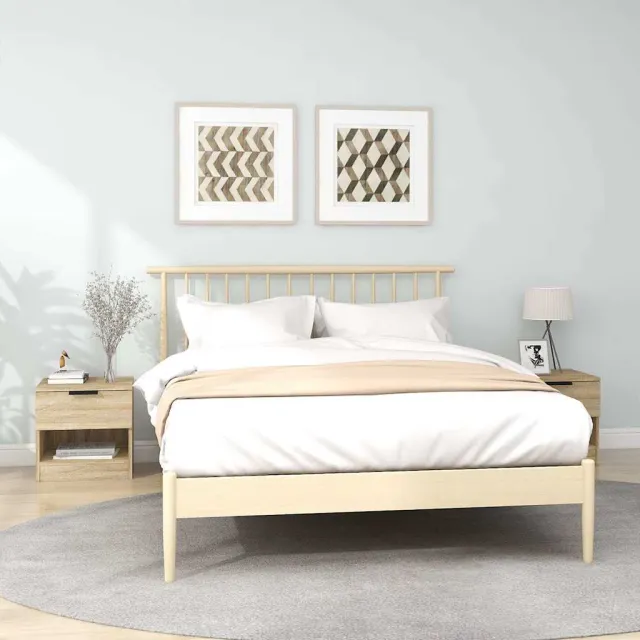 vidaXL Nachtkastjes 2 st bewerkt hout sonoma eikenkleurig, foto 2