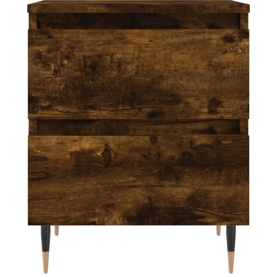 vidaXL Nachtkastjes 2 st 40x35x50 cm bewerkt hout gerookt eikenkleurig Bruin