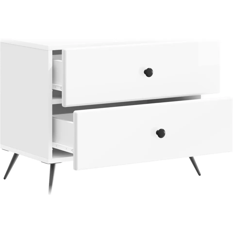 vidaXL Nachtkastje Hoogglans Wit 62 x 34,5 x 47,5 cm Bewerkt hout, foto 3
