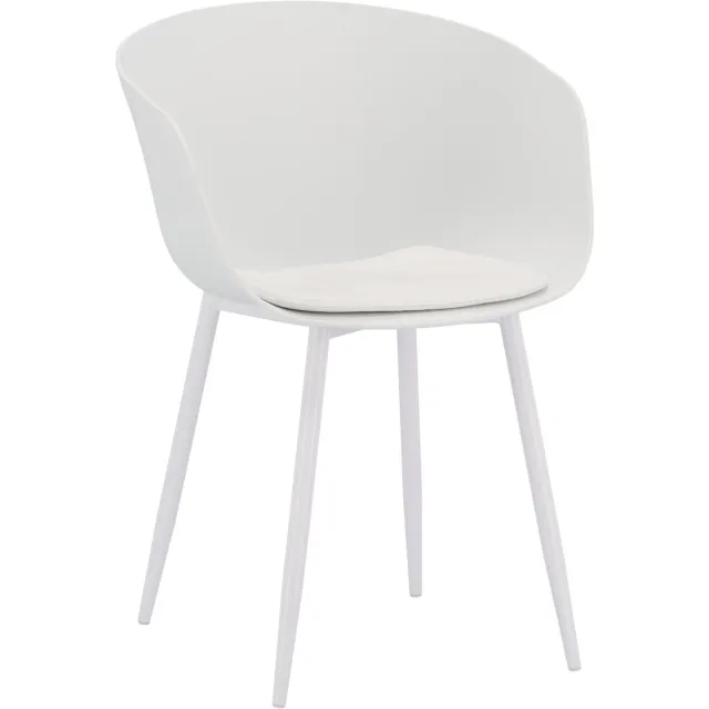 Timgro Eetkamerstoel Matte White - kuipstoel mat wit