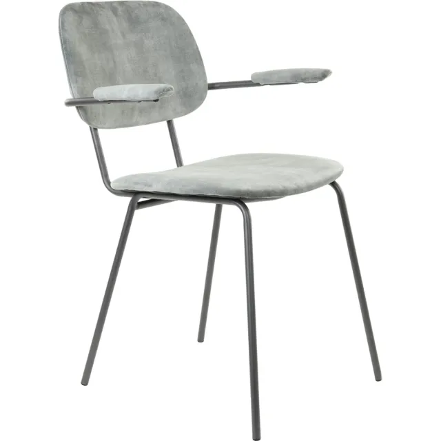 Light & Living Light&living Eetkamerstoel 58x58x82 cm EMMA velvet grijs-donker grijs