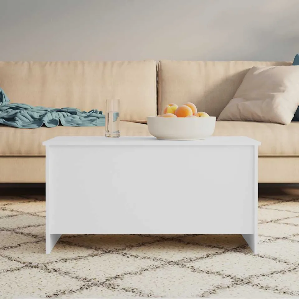 vidaXL Salontafel 102x55,5x52,5 cm bewerkt hout wit, foto 3