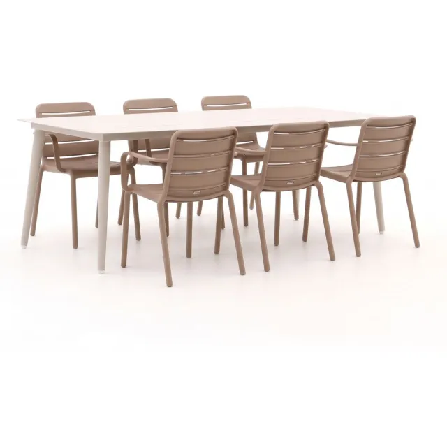 Forza Furniture Forza Narni/Sora 220cm dining tuinset 7-delig stapelbaar