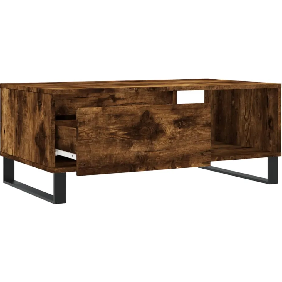 vidaXL Salontafel 90x50x36,5 cm bewerkt hout gerookt eikenkleurig, foto 4
