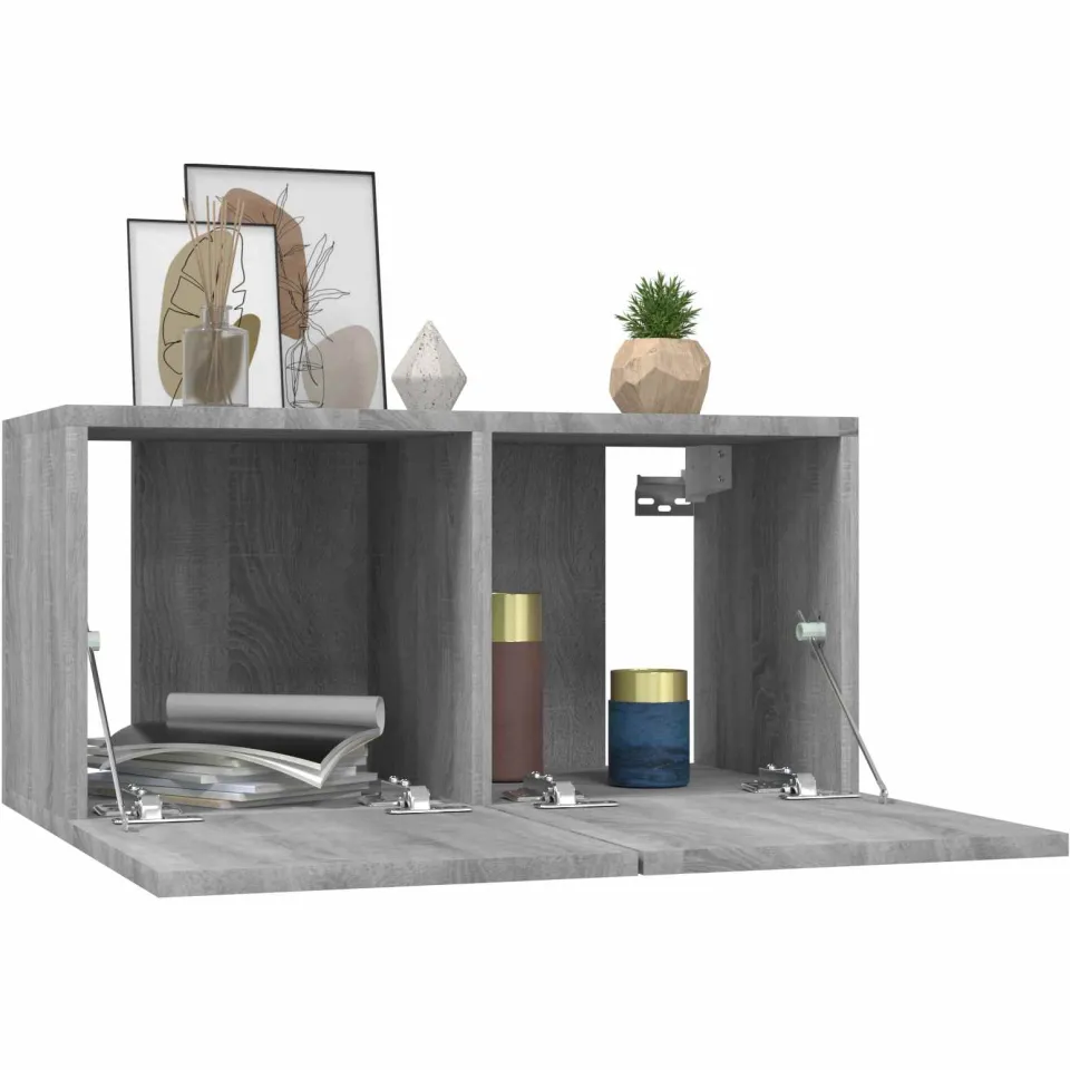 vidaXL Tv-hangmeubelen 2 st 60x30x30 cm bewerkt hout grijs sonoma, foto 3