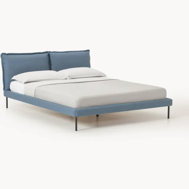 Westwing Collection Gestoffeerd bed Amelia Blauw