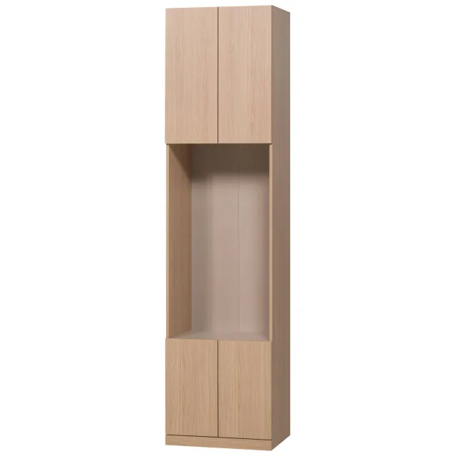 WOOOD Build Smalle Half Open Opbergkast - Eiken Fineer - Naturel natural