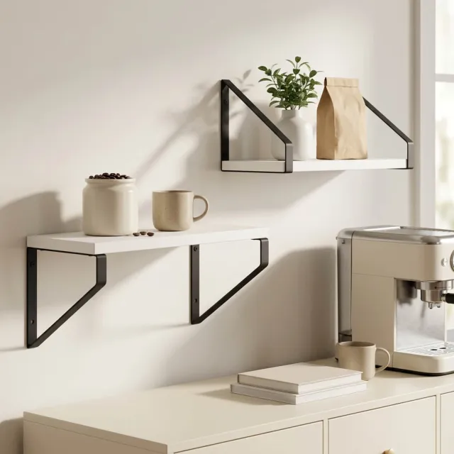 vidaXL Wandschappen 2 st Wit 30 x 16 x 15,5 cm