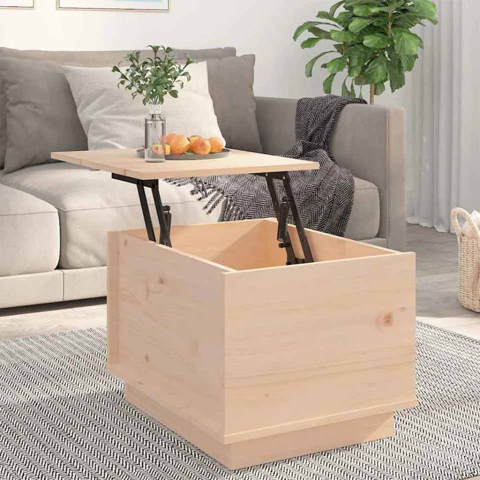 vidaXL Salontafel 40x50x35 cm massief grenenhout bruin, foto 3