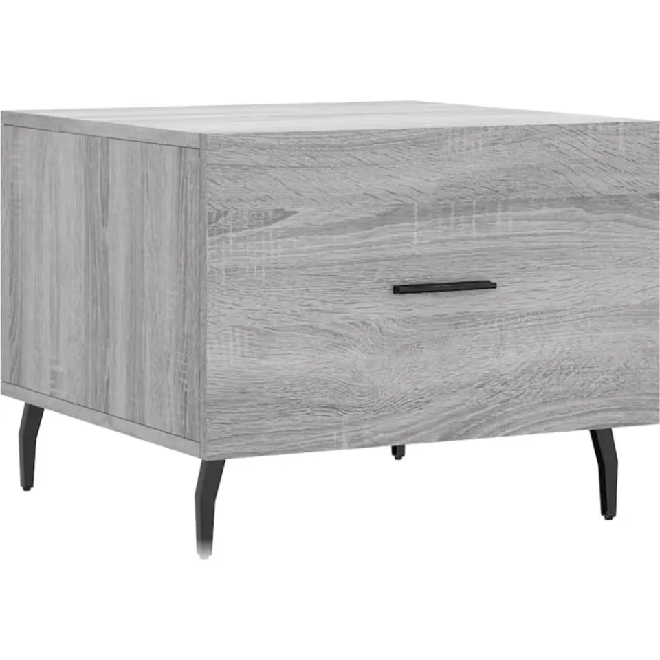 vidaXL Salontafels 2 st 50x50x40 cm bewerkt hout grijs sonoma eiken