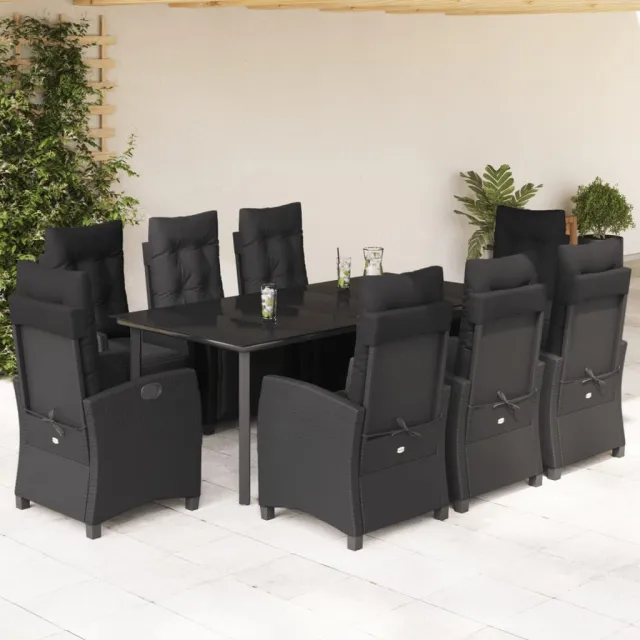 vidaXL 9-delige Tuinset poly rattan zwart, foto 2